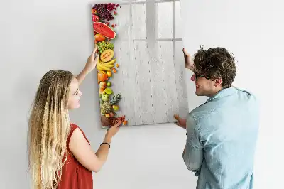Magnettafel beschreibbar mit Motiv Gemüse auf Holz