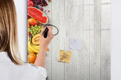 Magnettafel beschreibbar mit Motiv Gemüse auf Holz