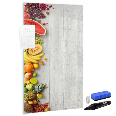 Magnettafel beschreibbar mit Motiv Gemüse auf Holz