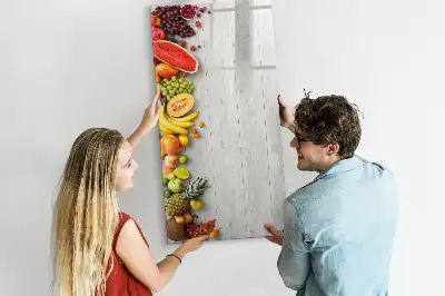 Magnettafel beschreibbar mit Motiv Gemüse auf Holz