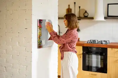 Magnettafel beschreibbar mit Motiv Gemüse auf Holz