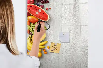 Magnettafel beschreibbar mit Motiv Gemüse auf Holz