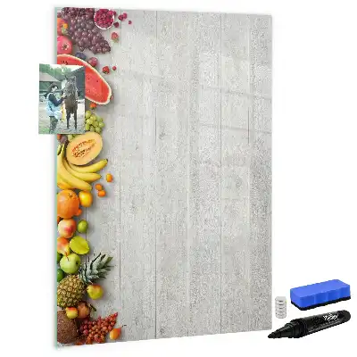 Magnettafel beschreibbar mit Motiv Gemüse auf Holz
