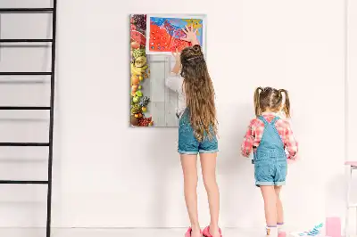 Magnettafel beschreibbar mit Motiv Gemüse auf Holz