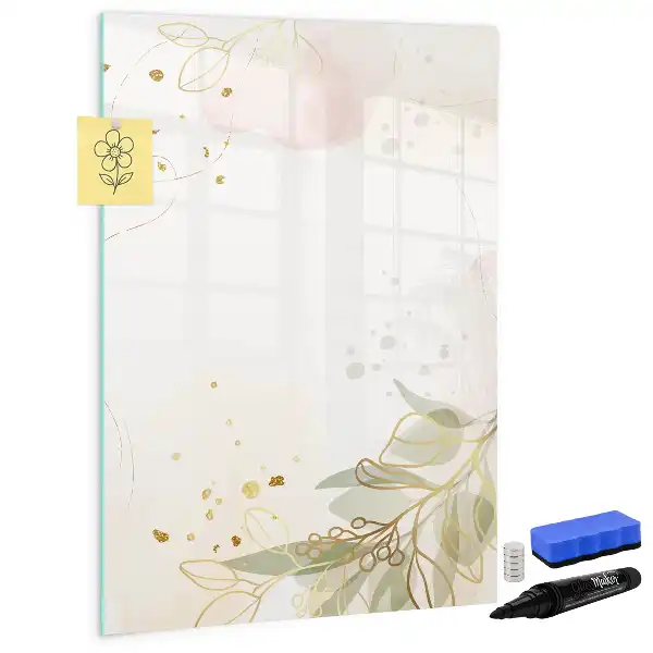 Magnettafel zum Schreiben mit Motiv goldene Gemüse-Abstraktion
