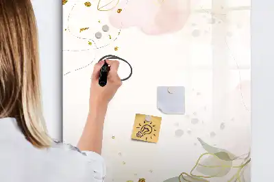 Magnettafel zum Schreiben mit Motiv goldene Gemüse-Abstraktion