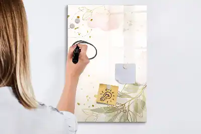 Magnettafel zum Schreiben mit Motiv goldene Gemüse-Abstraktion