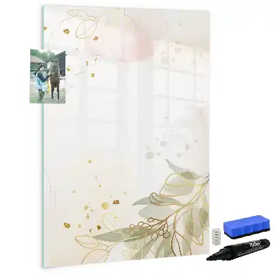 Magnettafel zum Schreiben mit Motiv goldene Gemüse-Abstraktion