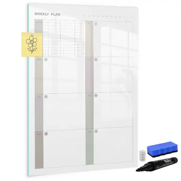 Wochenplaner als beschreibbare Magnettafel