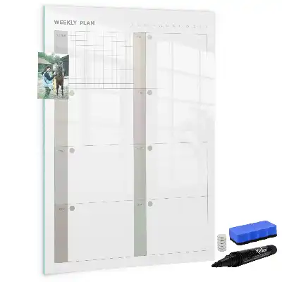 Wochenplaner als beschreibbare Magnettafel