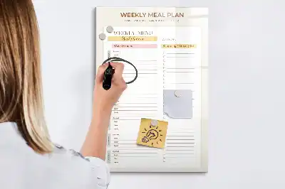 Wöchentlicher Speiseplan magnetisch und beschreibbar