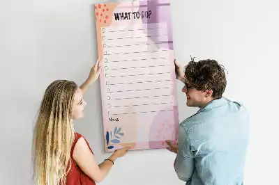Aufgabenliste beschreibbare Magnettafel