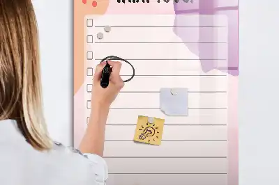 Aufgabenliste beschreibbare Magnettafel