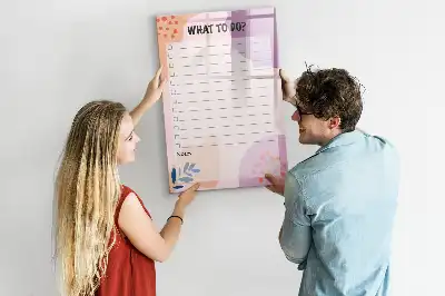 Aufgabenliste beschreibbare Magnettafel