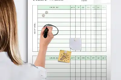 Magnettafel zum Schreiben als Aufgaben-Tabelle