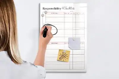 Magnettafel beschreibbare Pflichtenliste