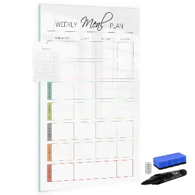Magnettafel zum Schreiben mit wöchentlichem Speiseplan