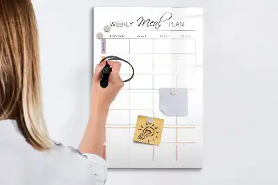 Magnettafel zum Schreiben mit wöchentlichem Speiseplan