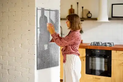 Magnettafel beschreibbar in Heller Beton Optik