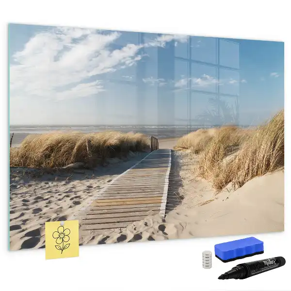 Schreib-Magnettafel mit Motiv Blick auf den Strand
