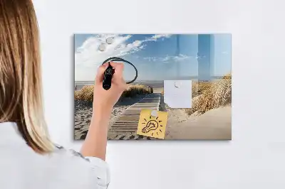 Schreib-Magnettafel mit Motiv Blick auf den Strand