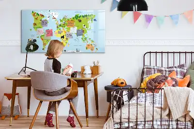 Tier-Weltkarte beschreibbare Magnettafel