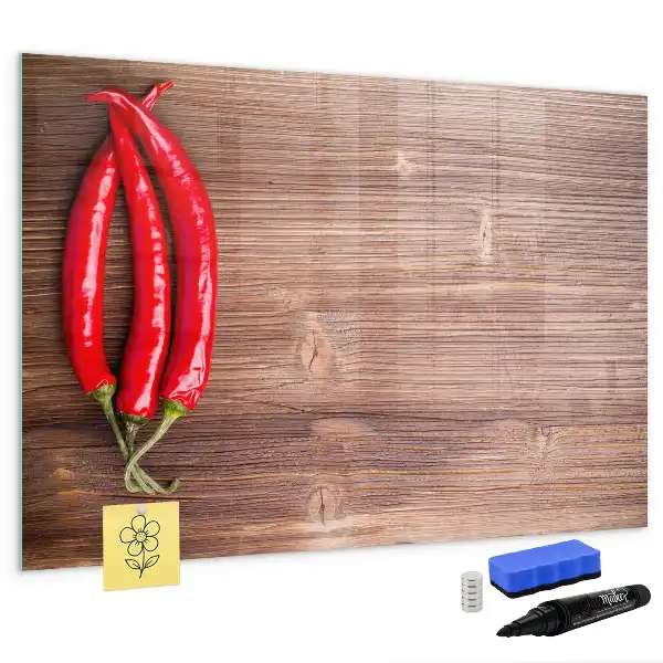 Schreib-Magnettafel mit Motiv Chilischoten