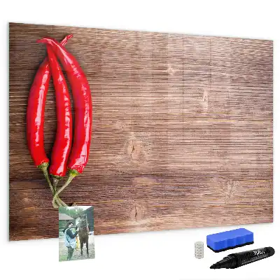 Schreib-Magnettafel mit Motiv Chilischoten