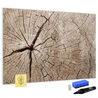 Beschreibbare Magnettafel in Optik eines alten Holzstamms
