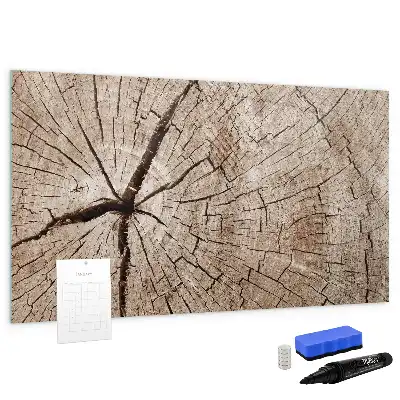 Beschreibbare Magnettafel in Optik eines alten Holzstamms