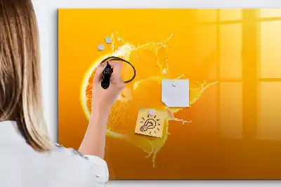 Schreib-Magnettafel in der Farbe Orange