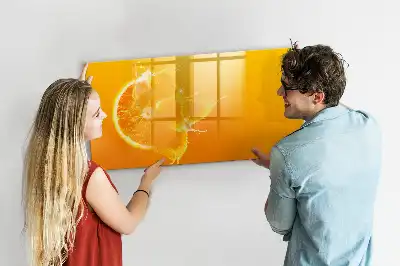 Schreib-Magnettafel in der Farbe Orange