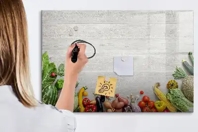 Schreib-Magnettafel Gemüse auf dem Tisch