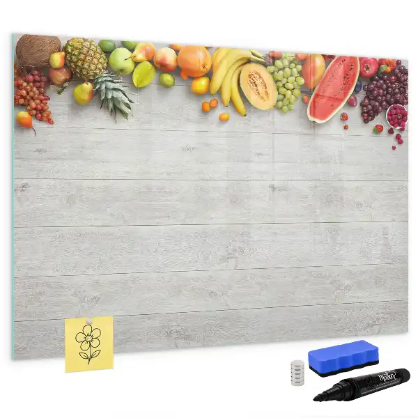 Schreib-Magnettafel mit Motiv Früchte auf dem Tisch