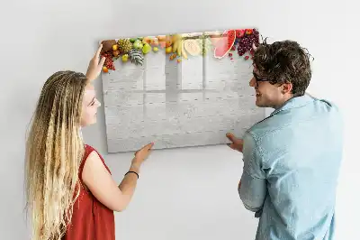 Schreib-Magnettafel mit Motiv Früchte auf dem Tisch