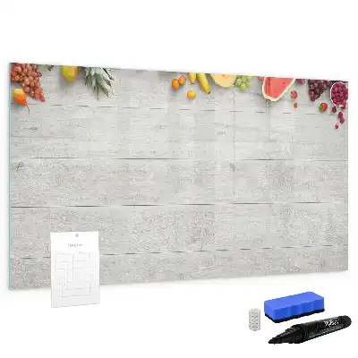 Schreib-Magnettafel mit Motiv Früchte auf dem Tisch
