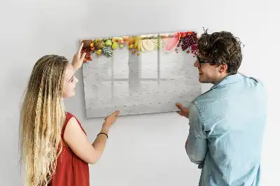 Schreib-Magnettafel mit Motiv Früchte auf dem Tisch