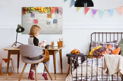 Schreib-Magnettafel mit Motiv Früchte auf dem Tisch
