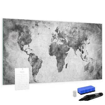 Weltkarte als beschreibbare Magnettafel