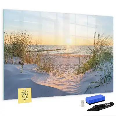 Beschreibbare Magnettafel mit Motiv Sonnenuntergang am Strand