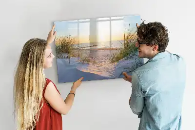 Beschreibbare Magnettafel mit Motiv Sonnenuntergang am Strand