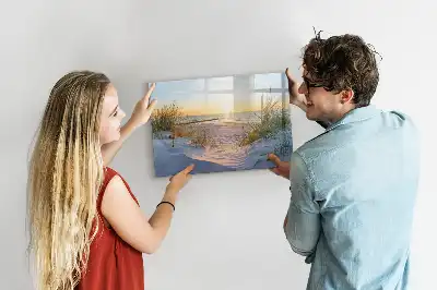 Beschreibbare Magnettafel mit Motiv Sonnenuntergang am Strand