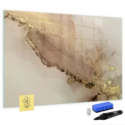 Schreib-Magnettafel in Goldener Marmor-Optik