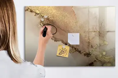Schreib-Magnettafel in Goldener Marmor-Optik