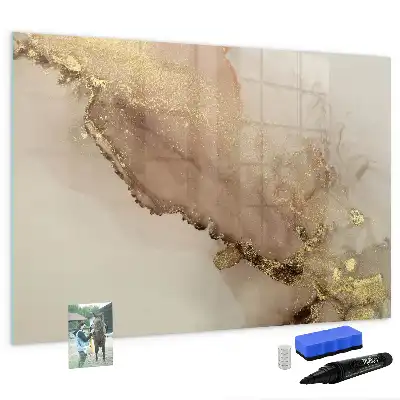 Schreib-Magnettafel in Goldener Marmor-Optik