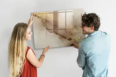 Schreib-Magnettafel in Goldener Marmor-Optik