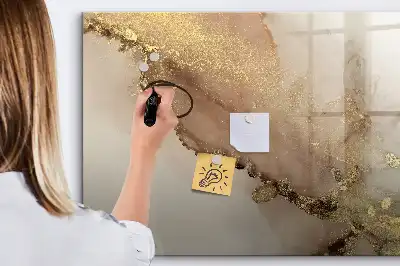 Schreib-Magnettafel in Goldener Marmor-Optik
