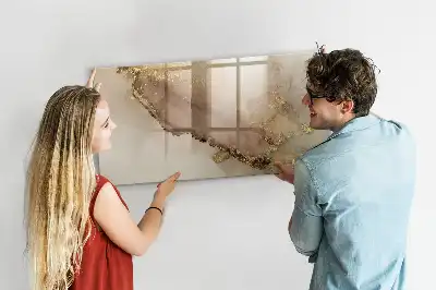 Schreib-Magnettafel in Goldener Marmor-Optik