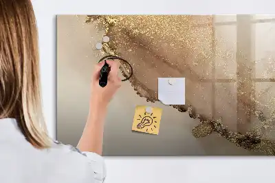 Schreib-Magnettafel in Goldener Marmor-Optik