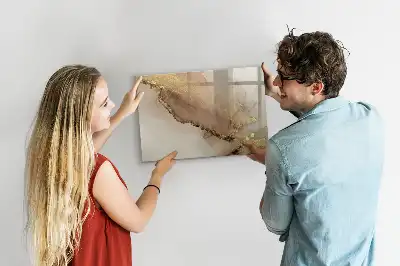 Schreib-Magnettafel in Goldener Marmor-Optik